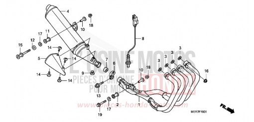 EXHAUST MUFFLER (CBF600S8/SA8/N8/NA8) CBF600NA8 de 2008